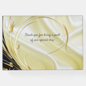 Zwart-zilver & goud-satijn, koper/messing texturen gastenboek (Achterkant)