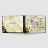 Zwart-zilver & goud-satijn, koper/messing texturen gastenboek (Volledig)