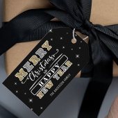 Zwart Zilver & Goud Vrolijk Kerstfeest Gelukkig Ni Cadeaulabel