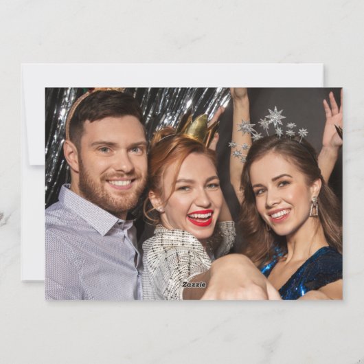 Zwart Zilver & Goud Vrolijk Kerstfeest Gelukkig Ni Feestdagenkaart (Achterkant)