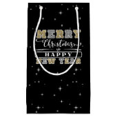 Zwart Zilver & Goud Vrolijk Kerstfeest Gelukkig Ni Klein Cadeauzakje (Voorkant)