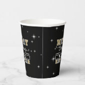 Zwart Zilver & Goud Vrolijk Kerstfeest Gelukkig Ni Papieren Bekers (Rechts)