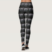 Zwart Zilver Grijs Bogen Patroon Grappig Elegant Leggings (Achterkant)