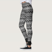 Zwart zilver grijs grijs golvend patroon leggings (Links)