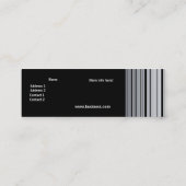 Zwart Zilver Grijs Metalen look Stripe Mini Visitekaartje (Achterkant)