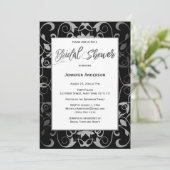 Zwart Zilver Grijs Wit Elegant Vrijgezellenfeest Kaart (Staand voorkant)
