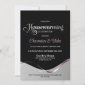 Zwart Zilver Housewarming Party uitnodiging (Voorkant)