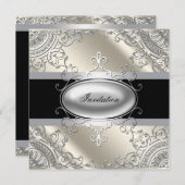 Zwart Zilver Ivoor Zwart Wit Partij Kaart (Voorkant / Achterkant)