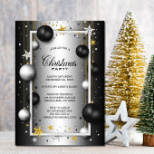 Zwart Zilver Kerst Ornament Kerstfeest Kaart
