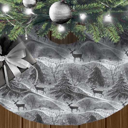 Zwart Zilver Kerstmispatroon#13 ID1009 Kerstboom Rok
