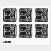 Zwart & zilver klasse van 2014 Afstuderen Stickers (Vel)