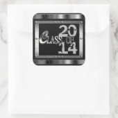 Zwart & zilver klasse van 2014 Afstuderen Stickers (Tas)