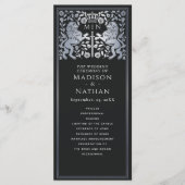 Zwart & Zilver Koninklijke Leeuw Middeleeuws Zwaar Programmakaart (Voorkant)