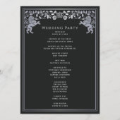 Zwart & Zilver Koninklijke Leeuw Middeleeuws Zwaar Programmakaart (Achterkant)