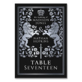 Zwart Zilver Koninklijke Middeleeuwse Leeuw Bruilo Kaart (Achterkant)