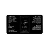 Zwart & Zilver Logo 1 OZ Oliedruppelaar Flesetiket Etiket (Voorkant)