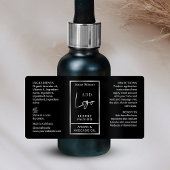 Zwart & Zilver Logo 1 OZ Oliedruppelaar Flesetiket Etiket