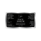 Zwart & Zilver Logo Chic 1 OZ druppelflesetiket Etiket (Voorkant)