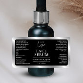 Zwart & Zilver Logo Chic 1 OZ druppelflesetiket Etiket