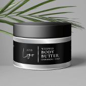 Zwart & Zilver Logo Cosmetica Pot Verpakking Etike Waterfles Etiket