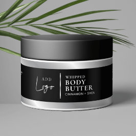 Zwart & Zilver Logo Cosmetica Pot Verpakking Etike Waterfles Etiket