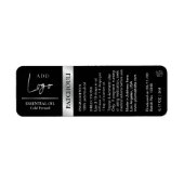 Zwart & Zilver Logo Cosmetische Essentiële Oliefle Etiket (Voorkant)