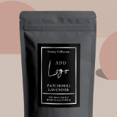 Zwart & Zilver Logo Elegant Verticaal Kaarsenlabel Voedselcontainer Etiket