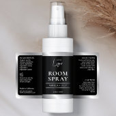 Zwart & Zilver Logo Modern Room Spray Bottle Label