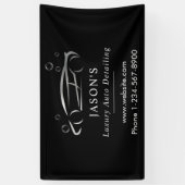 Zwart & Zilver Luxe Auto Detailing Auto Reiniging Spandoek (Verticaal)