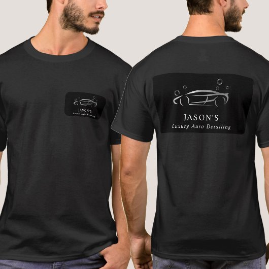 Zwart & Zilver Luxe Auto Detailing Auto Reiniging T-shirt