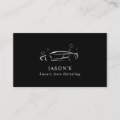 Zwart & Zilver Luxe Auto Detailing Auto Reiniging Visitekaartje (Voorkant)