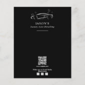 Zwart & Zilver Luxe Auto Detailing Autowasserij Flyer (Achterkant)