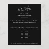 Zwart & Zilver Luxe Auto Detailing Autowasserij Flyer (Voorkant)