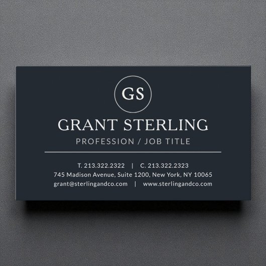Zwart Zilver Luxe Minimalist Professional Visitekaartje