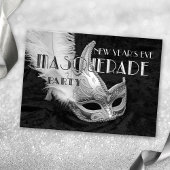 Zwart Zilver Masquerade Ball Party Uitnodiging