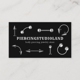 Zwart Zilver Metalen Sieraden Kunstenaar Body Pier Visitekaartje