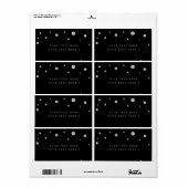 Zwart & Zilver Modern Stippen Party Pakket Label (Full Sheet)