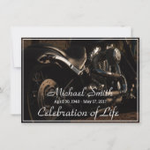 Zwart & Zilver Motorfiets Viering van het Leven Kaart (Voorkant)