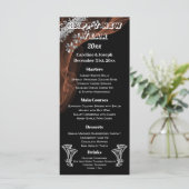 Zwart & Zilver Nieuwjaarsmenu & Champagneglazen Menu (Staand voorkant)