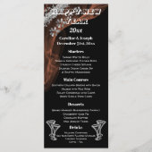 Zwart & Zilver Nieuwjaarsmenu & Champagneglazen Menu (Voorkant)