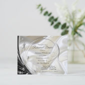 Zwart Zilver op Champagne Zijde Kaart (Staand voorkant)