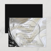 Zwart Zilver op Champagne Zijde Kaart (Voorkant / Achterkant)