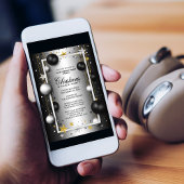 Zwart Zilver Ornament Zakelijk Kerstdiner Kaart