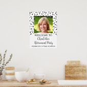 Zwart Zilver Pensioen Partij Custom 18x24 Poster (Keuken)