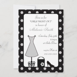 Zwart Zilver Polka Dot Girl's Night Out Kaart