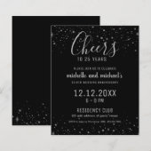 Zwart zilver proost op 25e bruiloft Jubileum (Voorkant / Achterkant)