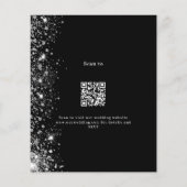 Zwart zilver QR RSVP budget bruiloft uitnodiging (Achterkant)