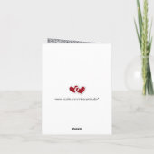 Zwart Zilver Rood Bloemen Harten FAUX Folie Dank u Bedankkaart (Achterkant)