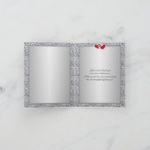 Zwart Zilver Rood Bloemig Harten NEP Folie Bedankt (Binnen)