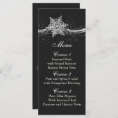 Zwart Zilver Sneeuwvlokken Winter bruiloft menu ka (Voorkant / Achterkant)
